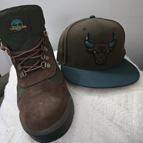 Timberland Men's Brown and Green Hiking Boots - Picture 3 of 9